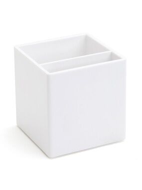 Poppin Pencil Cup Acrylic Office Desk Organizer Pen Holder Minimal Clean White